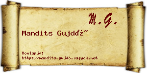 Mandits Gujdó névjegykártya